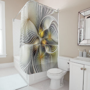 Rideaux De Douche Illusion d'optique abstraite fractale 3D avec prof