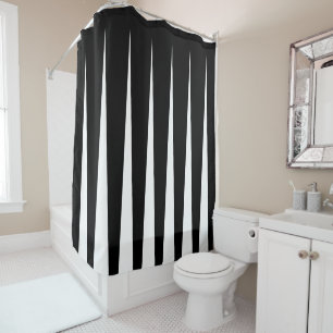 Rideaux De Douche Illusion noire et blanche de pli de deux tons
