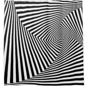Rideaux De Douche Illusion optique : Abstraite géométrique rayée.