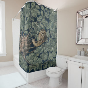 Rideaux De Douche Illustration Art Nouveau Vintage Escargot Botaniqu