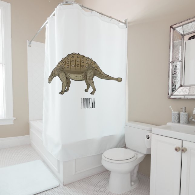Rideaux De Douche Illustration d'Ankylosaurus (En situation)