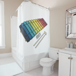 Rideaux De Douche Illustration de bande dessinée en Xylophone
