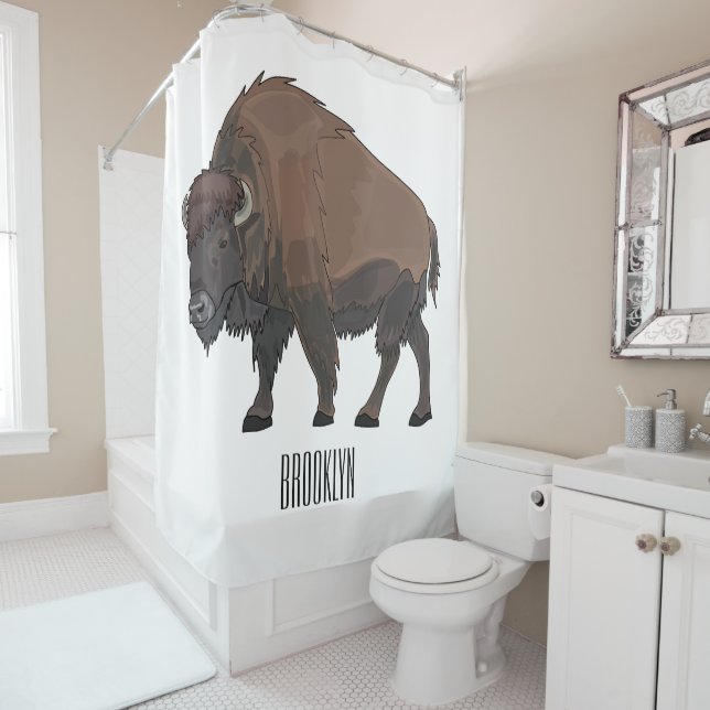 Rideaux De Douche Illustration de bison (En situation)