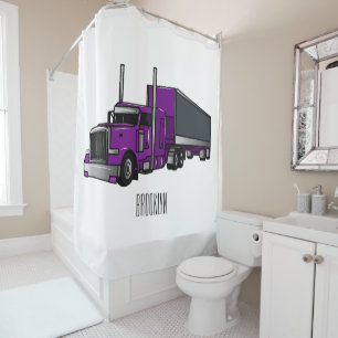 Rideaux De Douche Illustration de camion semi-remorque