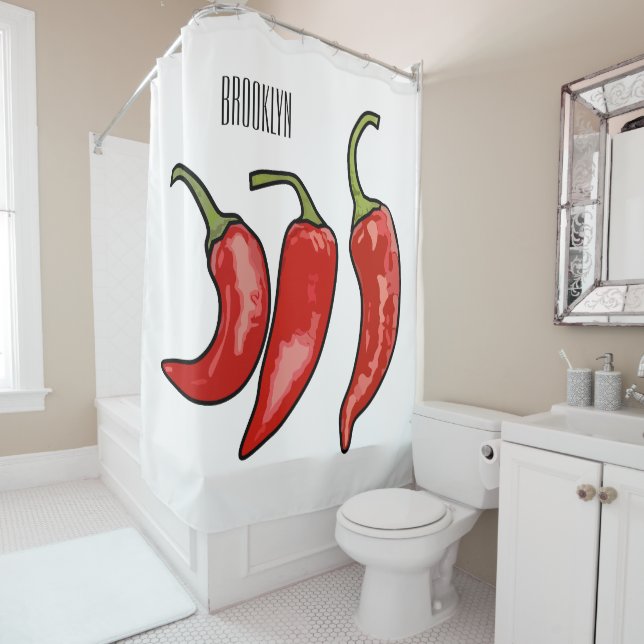 Rideaux De Douche Illustration de chili (En situation)