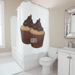 Rideaux De Douche Illustration de Cupcake