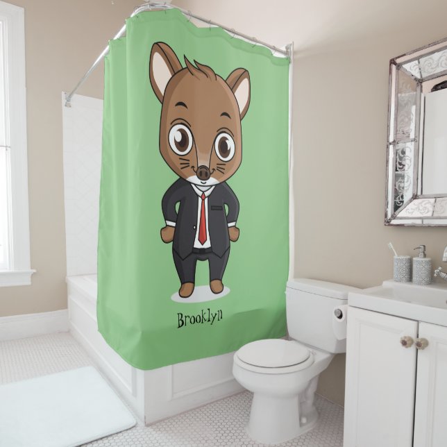 Rideaux De Douche Illustration de dessin animé de rat mignon (En situation)