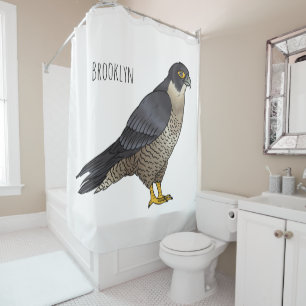 Rideaux De Douche Illustration de dessin animé d'oiseau faucon pèler