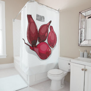 Rideaux De Douche Illustration de dessin animé Shallot