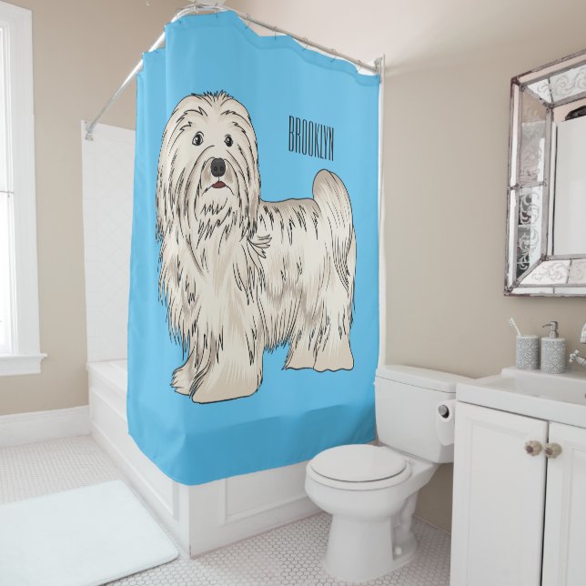 Rideaux De Douche Illustration de dessin de chien de Havan (En situation)