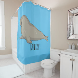 Rideaux De Douche Illustration de dessin de phoque éléphant