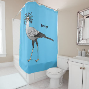 Rideaux De Douche Illustration de dessin du secrétaire pour oiseaux