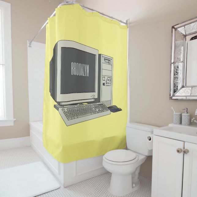 Rideaux De Douche Illustration de dessin sur ordinateur (En situation)