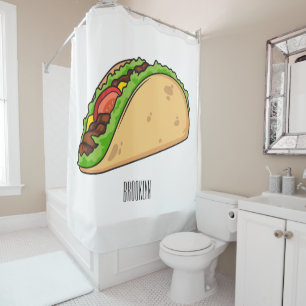 Rideaux De Douche Illustration de dessin sur Taco
