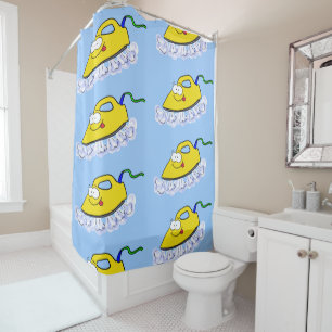Rideaux De Douche Illustration de fer à repasser de dessin animé drô