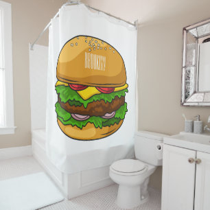 Rideaux De Douche Illustration de Hamburger
