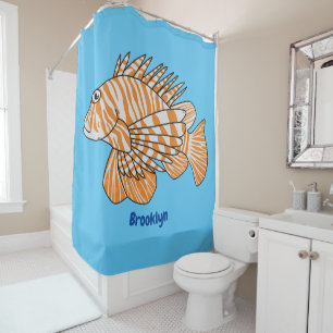 Rideaux De Douche Illustration de Happy lionfish