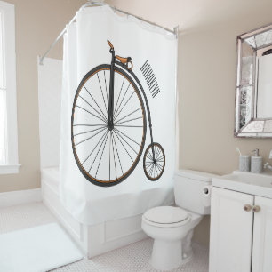 Rideaux De Douche Illustration de la bande dessinée de vélo à grande
