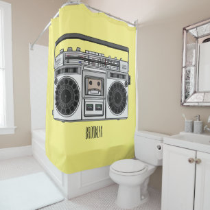 Rideaux De Douche Illustration de la bande dessinée radio