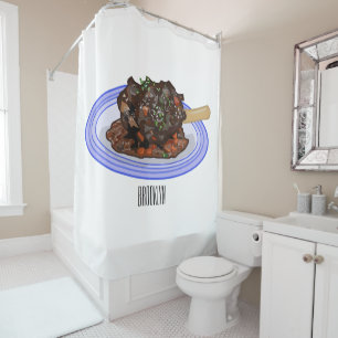 Rideaux De Douche Illustration de la caricature de l'agneau braisé