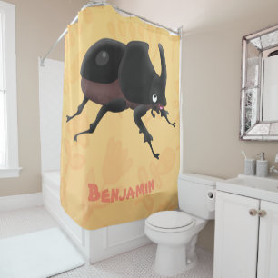 Rideaux De Douche Illustration de la caricature du dendroctone du rh