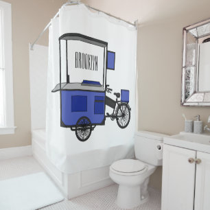 Rideaux De Douche Illustration de la charrette alimentaire