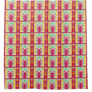 Rideaux De Douche Illustration de la conception de textiles traditio