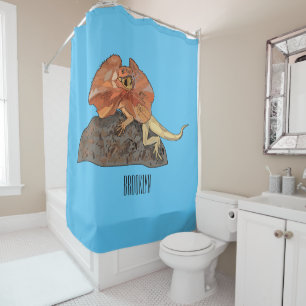 Rideaux De Douche Illustration de lézard à col frisé