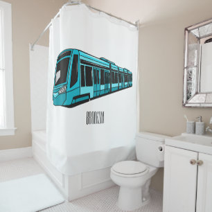 Rideaux De Douche Illustration de locomotive électrique