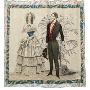 Rideaux De Douche Illustration de mariage victorien vintage 1844 