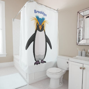 Rideaux De Douche Illustration de mignon macaroni pingouin