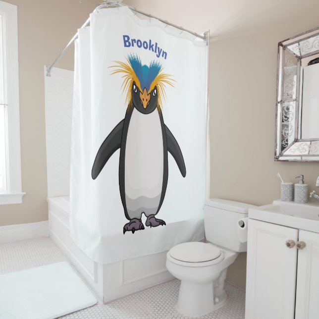 Rideaux De Douche Illustration de mignon macaroni pingouin (En situation)