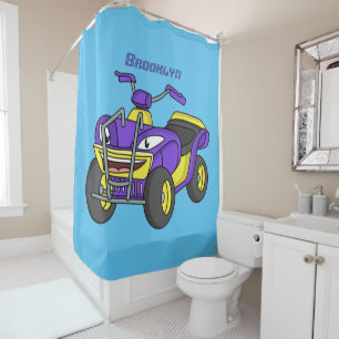 Rideaux De Douche Illustration de moto Purple Quad