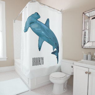 Rideaux De Douche Illustration de requin marteau