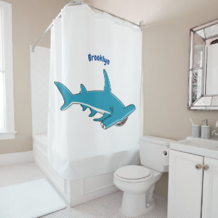 Rideaux De Douche Illustration de requin marteau