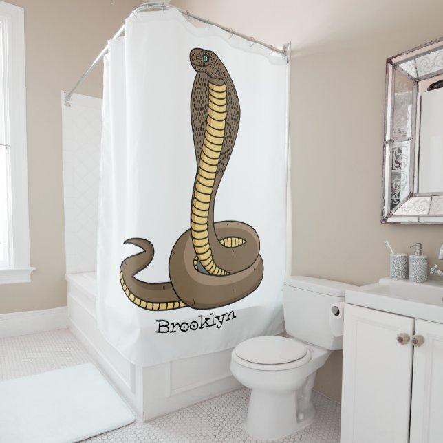 Rideaux De Douche Illustration de serpent à cobra Brown (En situation)