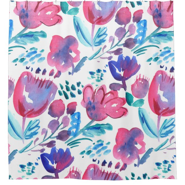 Rideaux De Douche illustration de style boho floral rustique dessiné (Devant)