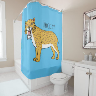 Rideaux De Douche Illustration de tigre à dents de sabre
