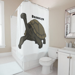 Rideaux De Douche Illustration de tortue terrestre des Galapagos
