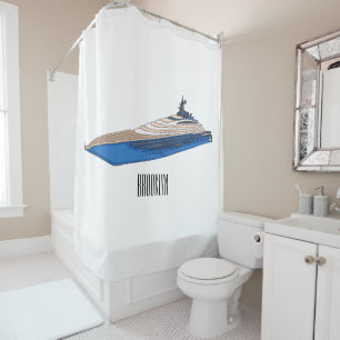 Rideaux De Douche Illustration de yacht