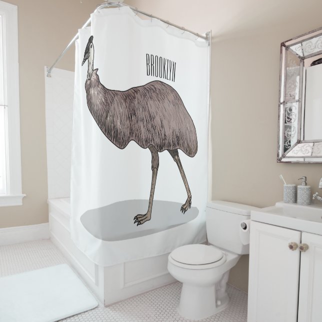 Rideaux De Douche Illustration d'Emu bird (En situation)