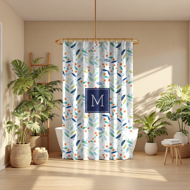 Rideaux De Douche Illustration des aquarelles du Motif botanique Pas (Créateur téléchargé)