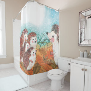 Rideaux De Douche Illustration des hérissons