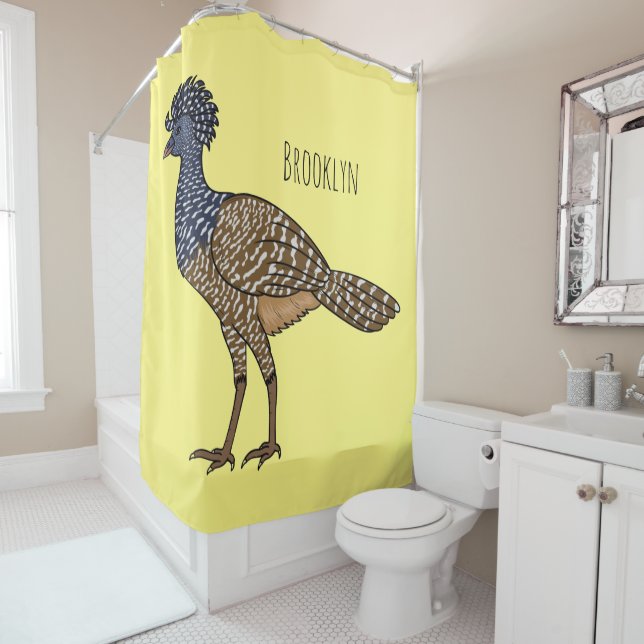 Rideaux De Douche Illustration d'oiseau de curassow (En situation)