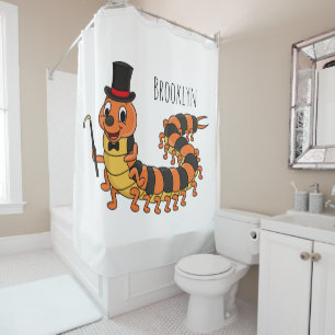 Rideaux De Douche Illustration drôle de dessin animé centipede