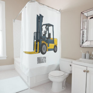 Rideaux De Douche Illustration du chariot élévateur