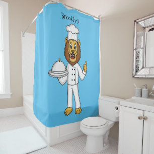 Rideaux De Douche Illustration du chef mignon lion