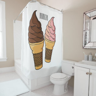 Rideaux De Douche Illustration du cône de crème glacée