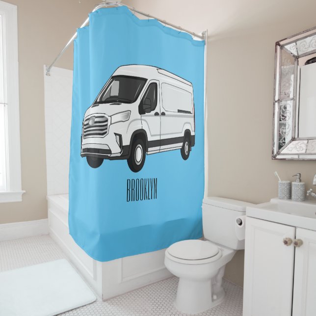 Rideaux De Douche Illustration du fourgon de livraison (En situation)
