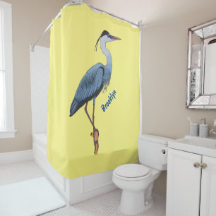 Rideaux De Douche Illustration du grand héron bleu